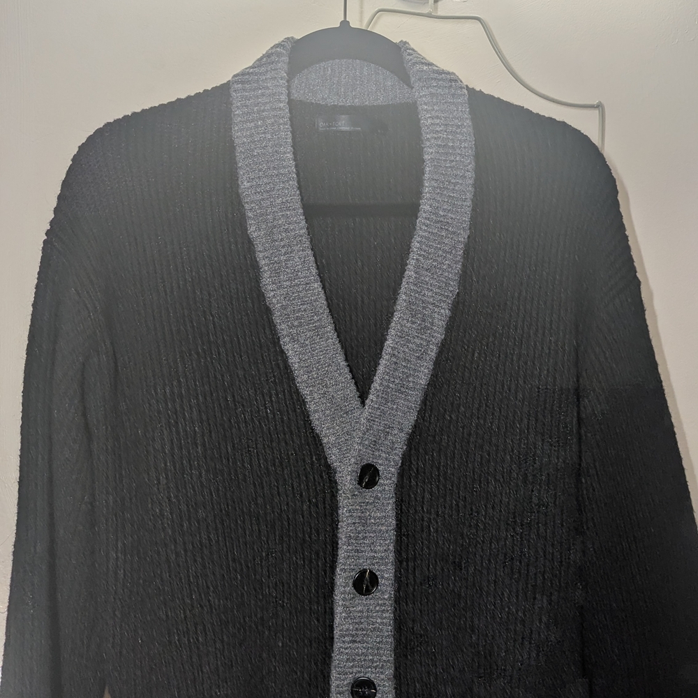 OAK + FORT Black and Gray Cardigan